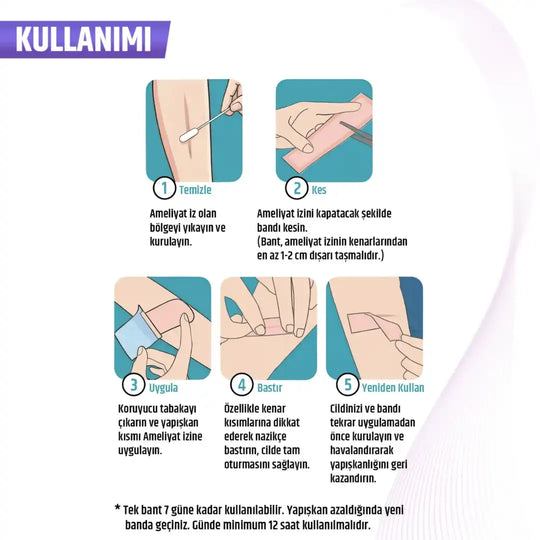 Premium Soft Silikon Yara İzi Bandı