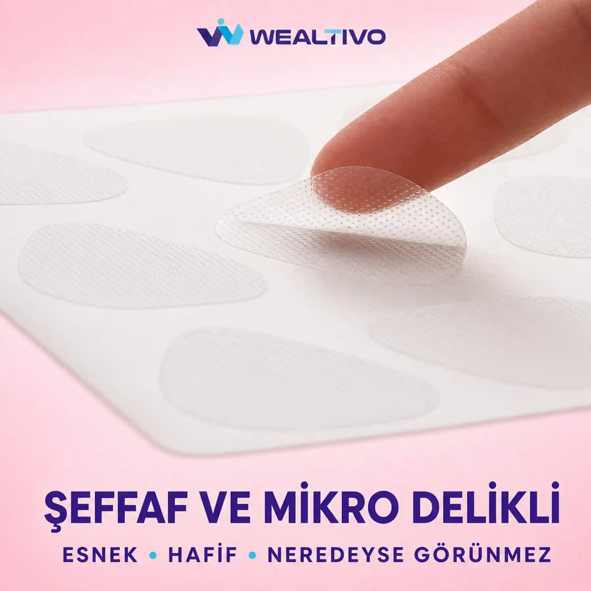 Şeffaf yüz bandının mikro delikli dokusu ve tabakadan ayrılması