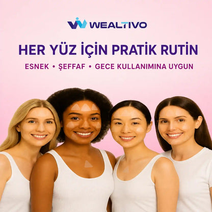 Farklı yüzlerde Wealtivo şeffaf yüz bandı uygulamaları